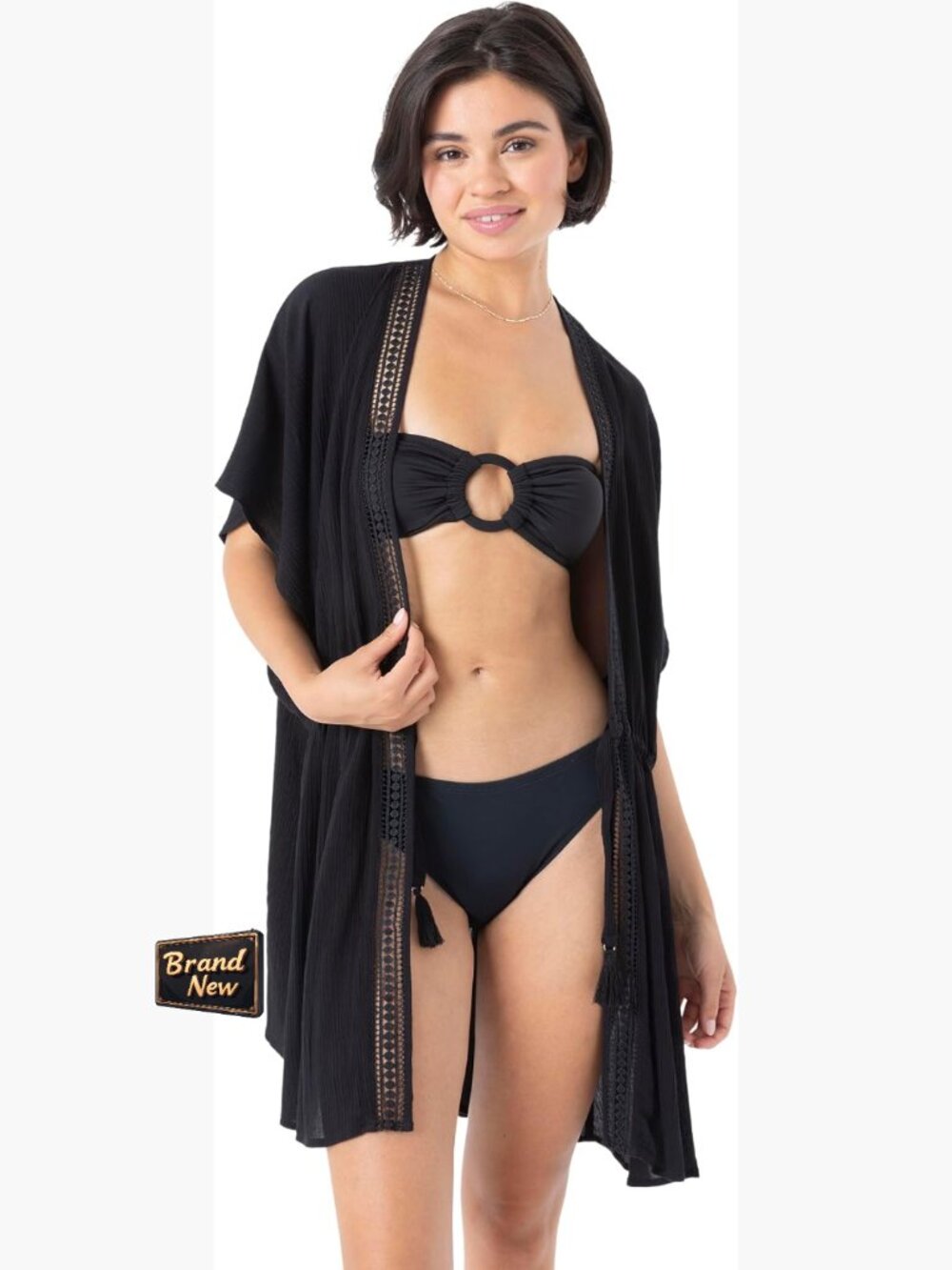 Women's Wrap Beach Dress Sundress Swimsuit Coverup with UPF 40 Protection